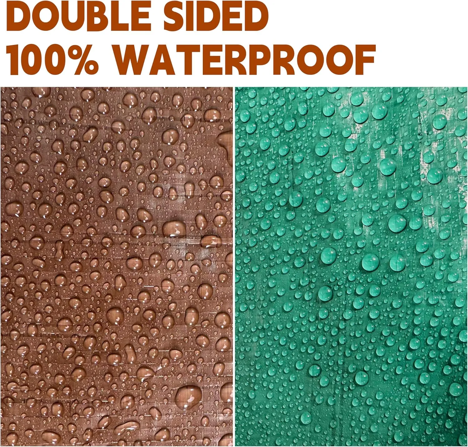 Tarp 10x12 ft 100% Waterproof 7mil Durable Grommets and Reinforced Edges,Uv Resistant,Green/Brown Tarp,Emergency Rain Shelter,Outdoor Cover and Camping Use -by MVPNET