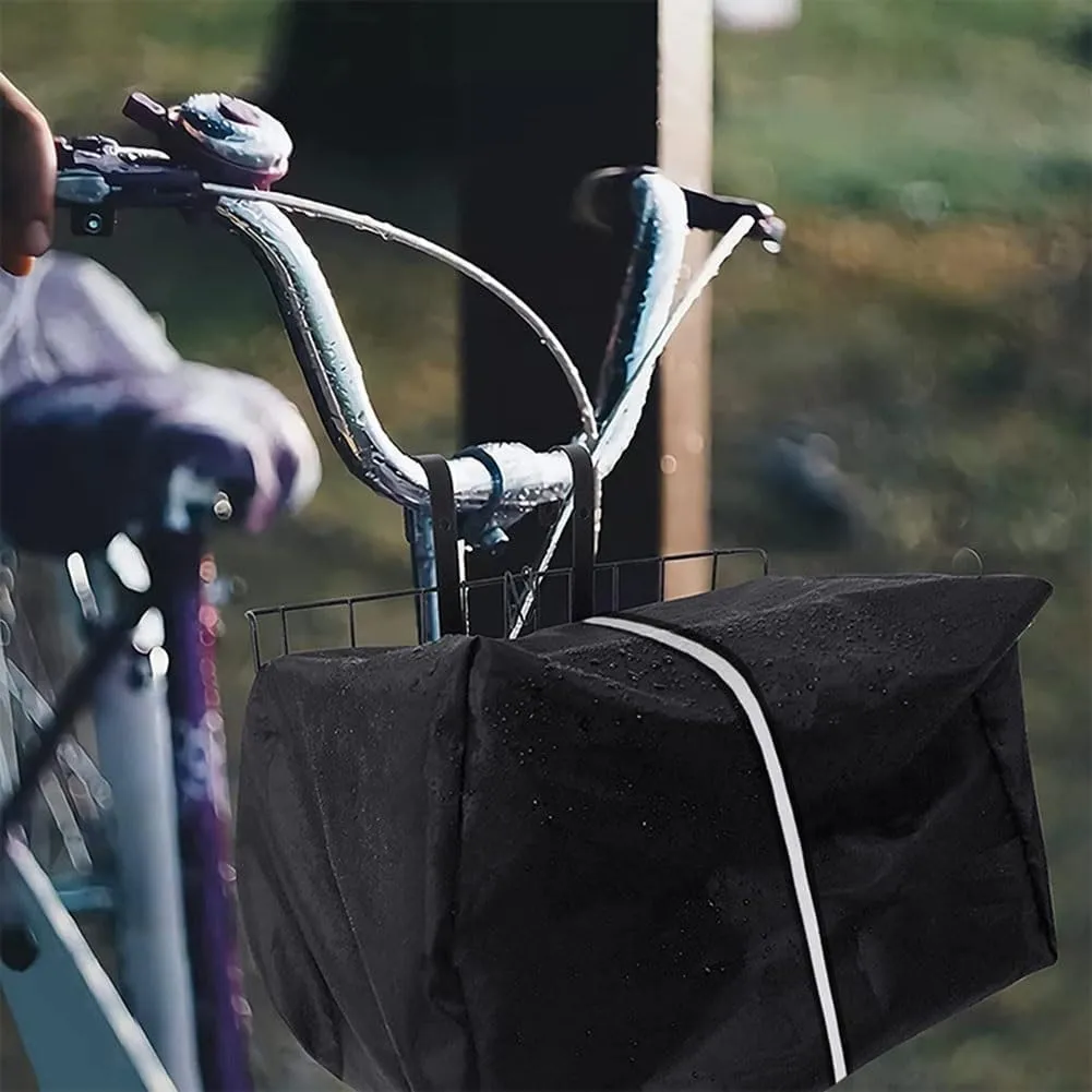 Tarp, Bike Basket Liner Basket Cover, Rain Proof Ripstop Material Fits Most Foldable Bicycle, No Basket