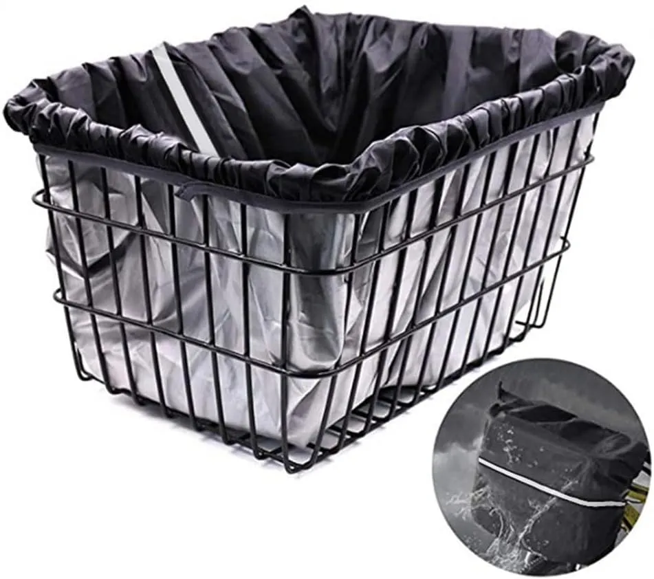 Tarp, Bike Basket Liner Basket Cover, Rain Proof Ripstop Material Fits Most Foldable Bicycle, No Basket