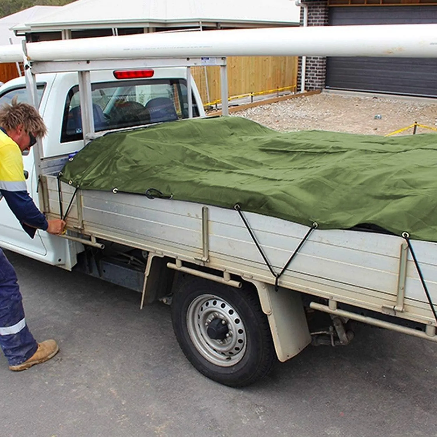 Tarp Canvas,Heavy Duty Waterproof for Outdoors, Truck, Water Resistant, UV Resistant Tarpaulin Cover for Car Boat Camping Firewood Woodpile(16.4 x 19.7 Feet)