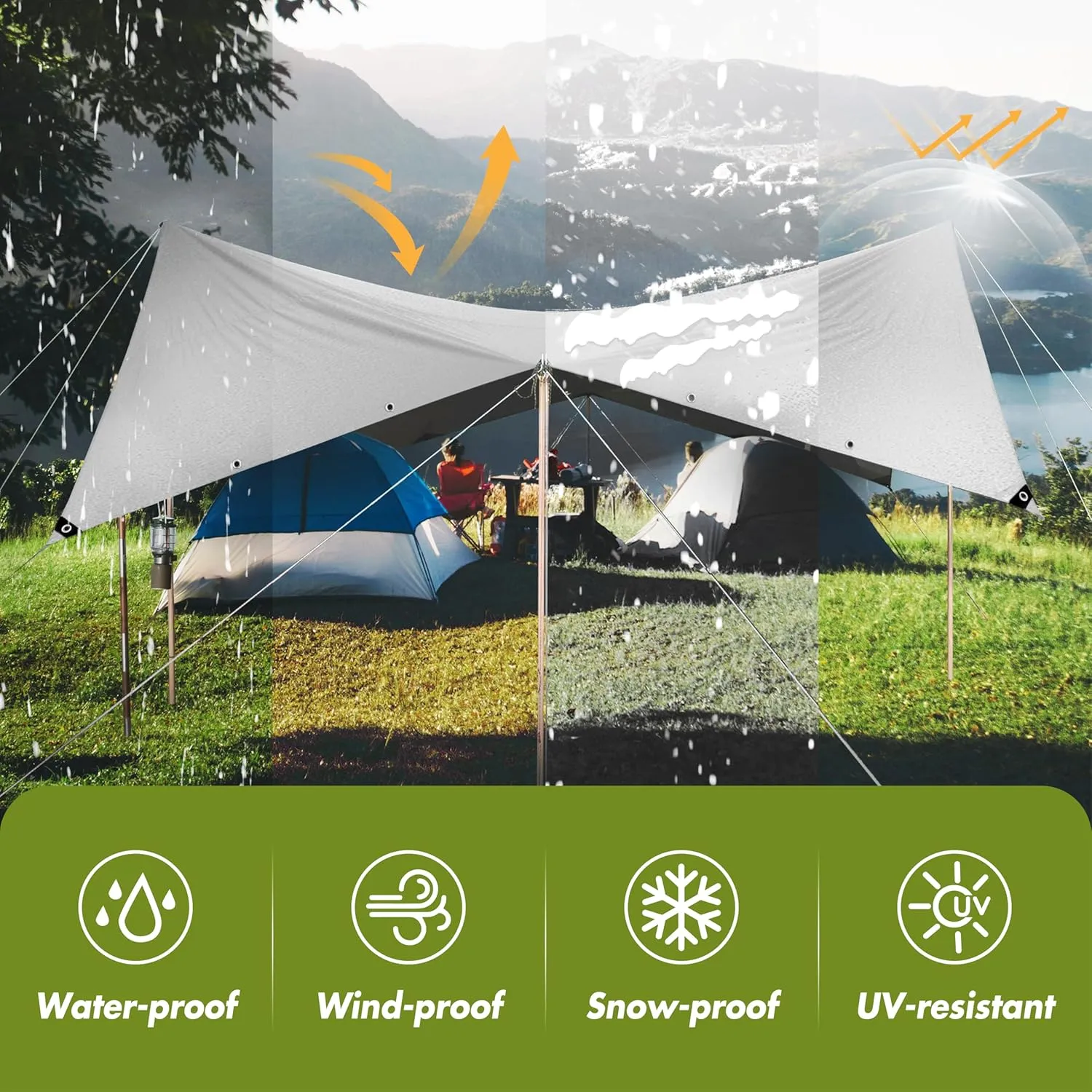 Tarp Heavy Duty 10x20ft Waterproof Tarps,10mil Uv Resistant,Multipurpose Silver/Black Tarps for Cars,Camping,Roof,Ship,Garden.by-MVPNET