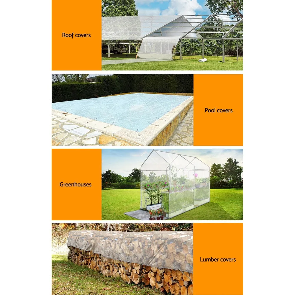 Tarp Tarpaulin 4X7M Canvas Heavy Duty Camping Cover Clear