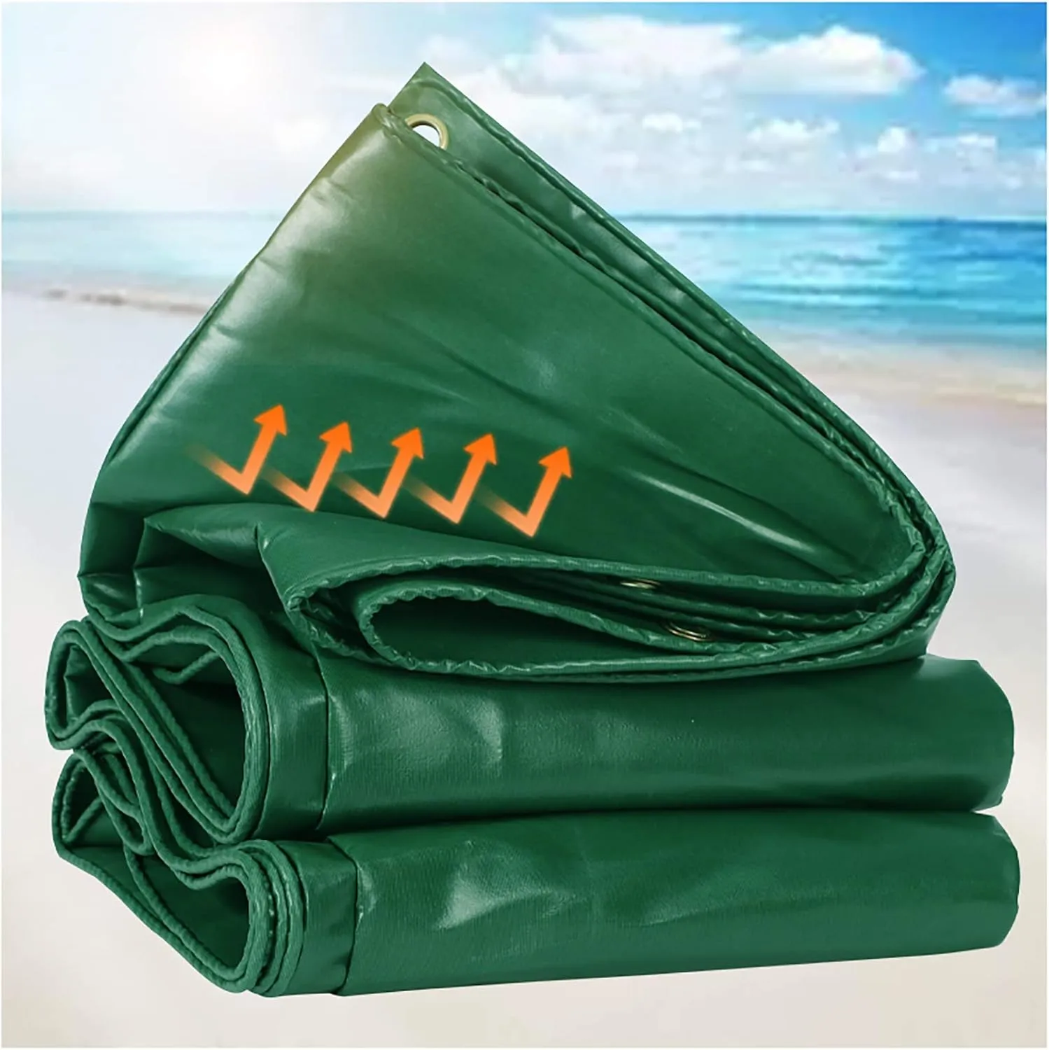 Tarp, Waterproof Polyester 0.4 MM Thick Tarpaulin with Metal Grommets Every 100 cm, Emergency Rain Shelter, Outdoor Cover, and Camping Use,200cmx200cm