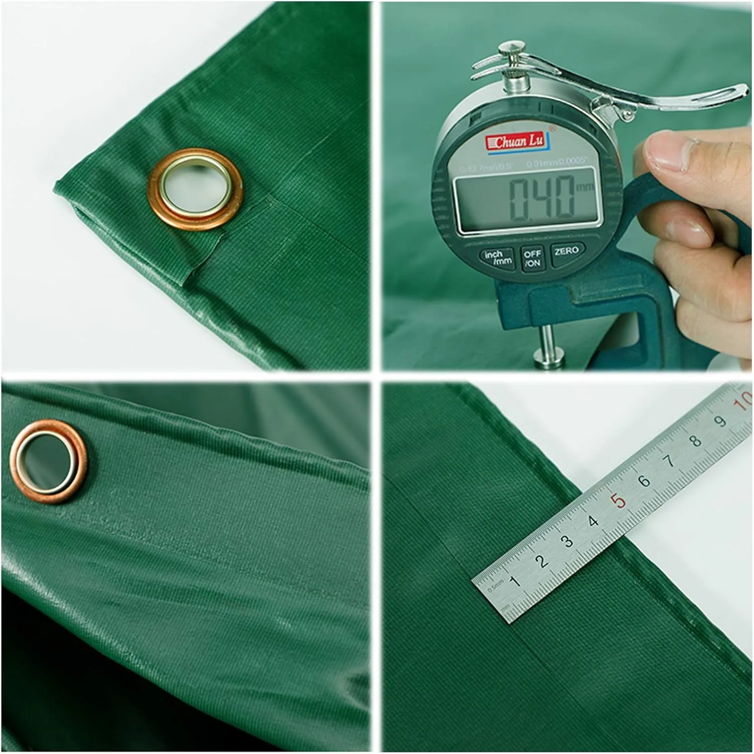 Tarp, Waterproof Polyester 0.4 MM Thick Tarpaulin with Metal Grommets Every 100 cm, Emergency Rain Shelter, Outdoor Cover, and Camping Use,200cmx200cm