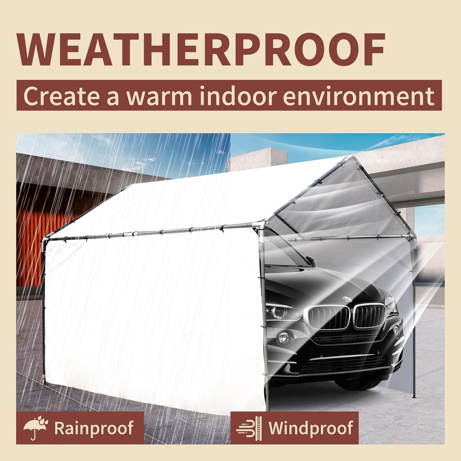 TARPAL 20'x30' White Tarp Waterproof 7.5 mil Medium Duty All Purpose Poly Tarps Cover Waterproof,Snow Proof UV Protection,Rip and Tear Proof,Poly Tarpaulin