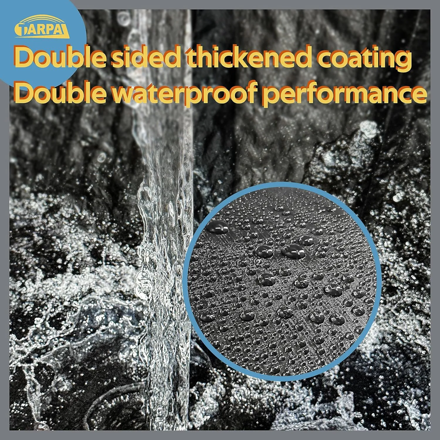 TARPAL Waterproof tarp 5x7 Feet（2Pack） Black Heavy Duty tarp 14mil polyethylene tarps Multifunctional Tarpaulin，Snow or UV Protection,Suitable for Outdoor Furniture, awnings,Roofs,Tents