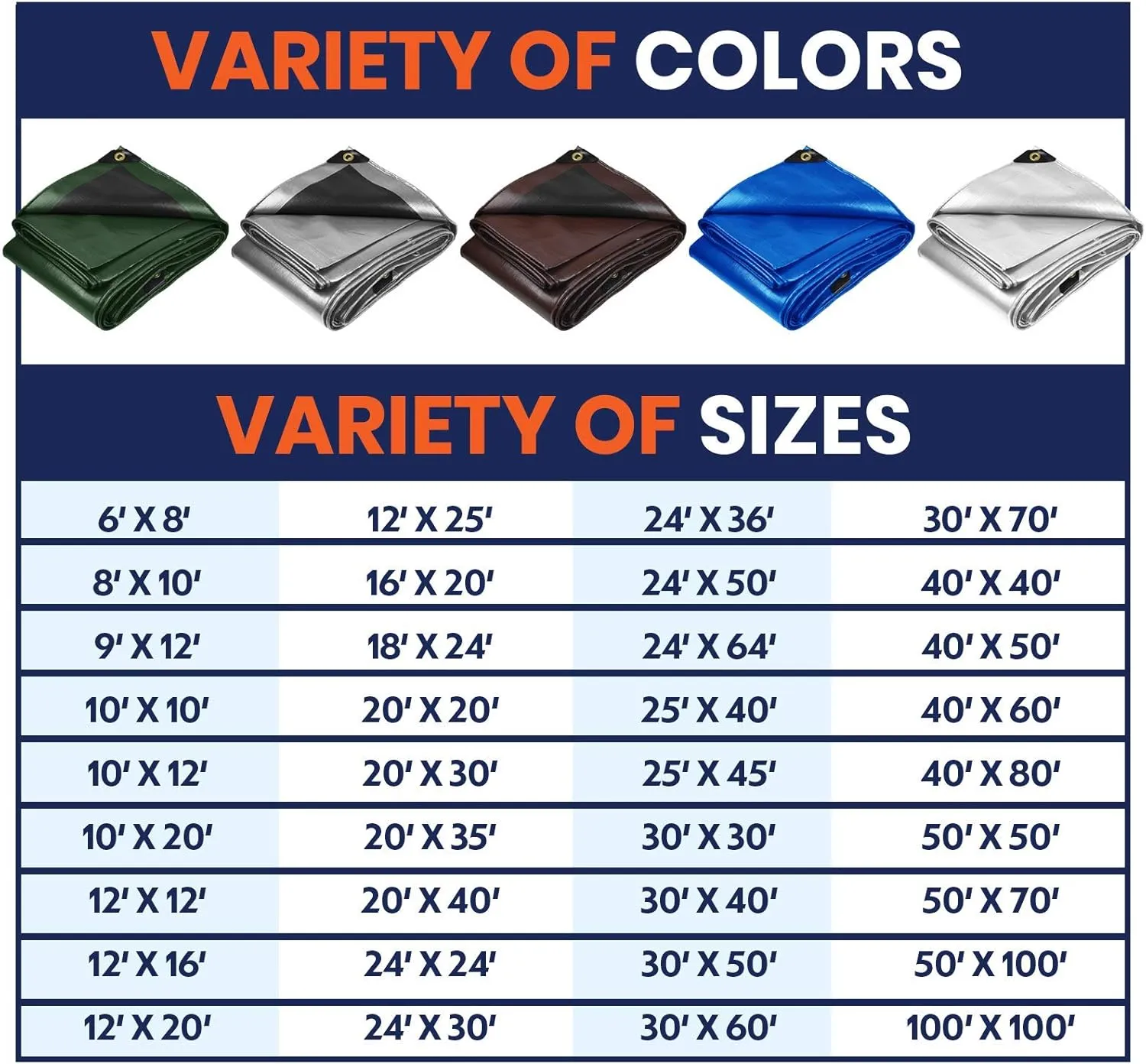 Tarpco Safety Extra Heavy Duty 14 Mil Tarp Cover, Waterproof, UV Resistant, Rip and Tear Proof, Poly Tarpaulin with Reinforced Edges for Roof, Camping, Patio, Pool, Boat (Silver/Black 12′ X 12′)