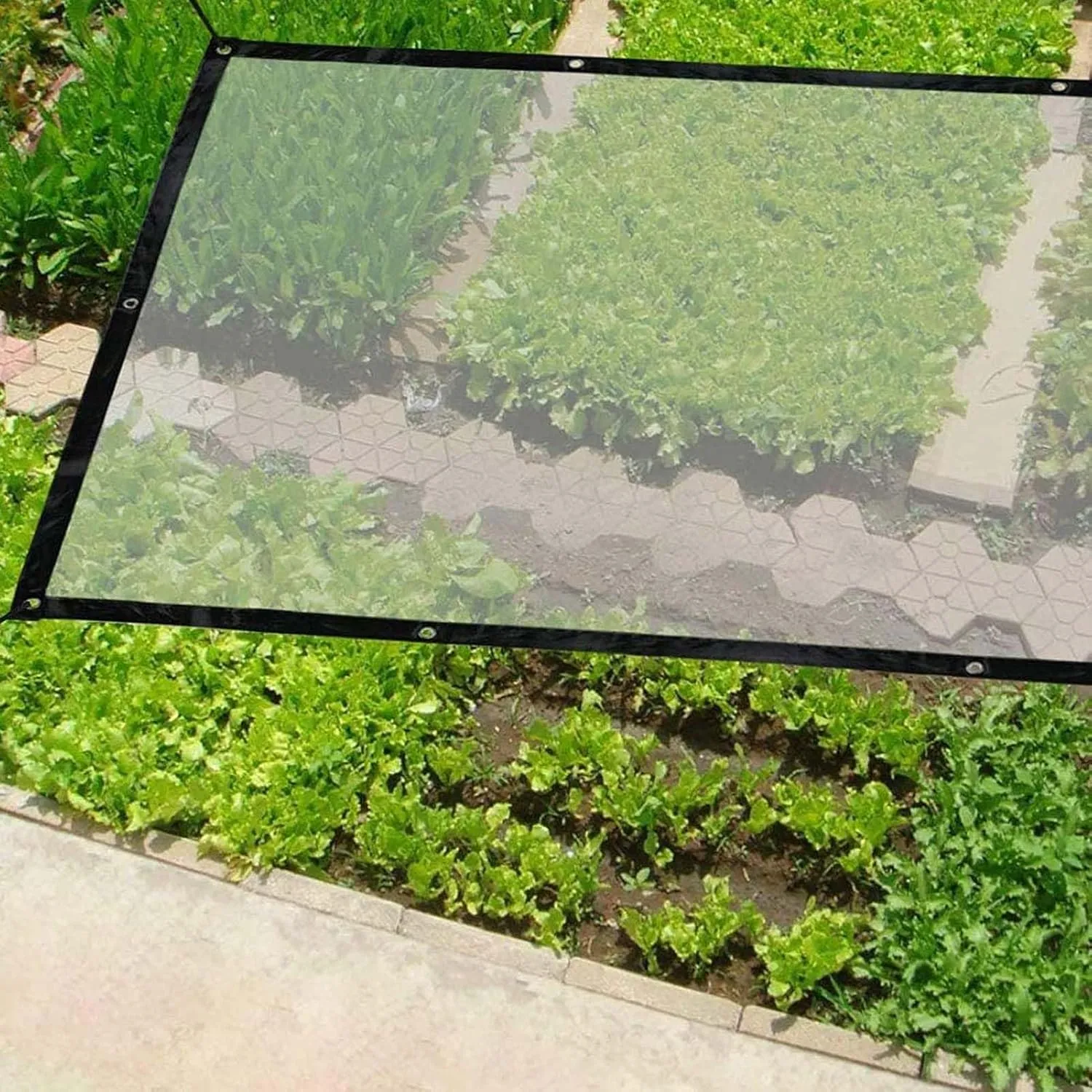 Tarps Heavy Duty Waterproof 13.1x13.1ft, Tarpaulin Clear, 5mil Thick Waterproof, UV Resistant, Rip and Tear Proof with Grommets and Reinforced Edges, for Boat Patio Garden Plants