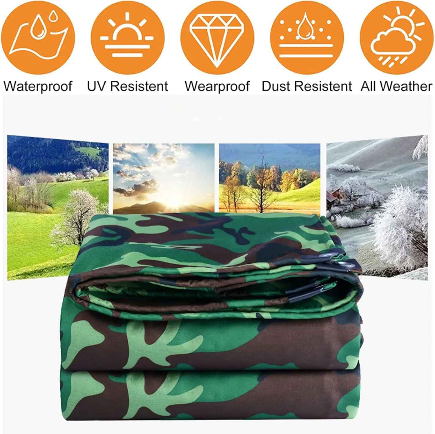 Tarps Heavy Duty Waterproof 39.4x98.4ft, 17mil Tarpaulin Cover with Grommets and Reinforced Edges, Multi Purpose Tarp, Windproof, Dustproof, Ripstop, for Camping, Fishing Pool Cover