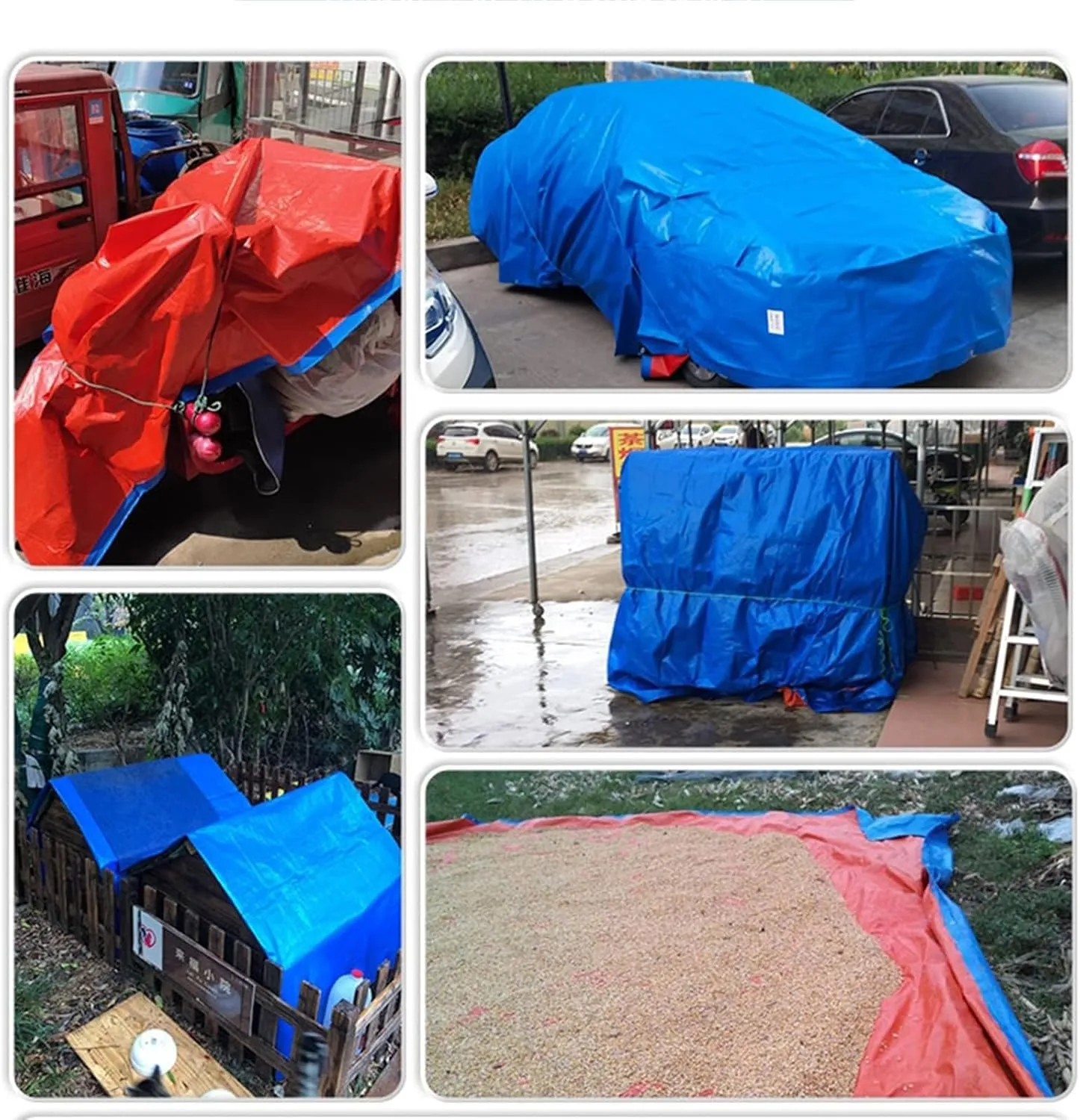 Tarps Heavy Duty Waterproof, Foldable Outdoor Waterproof Ripstop-Windproof Tarpaulin for Roof, Camping, Outdoor, Patio, Rain Or Sun Shelter, 19.6X26.2ft/6x6m, Gray