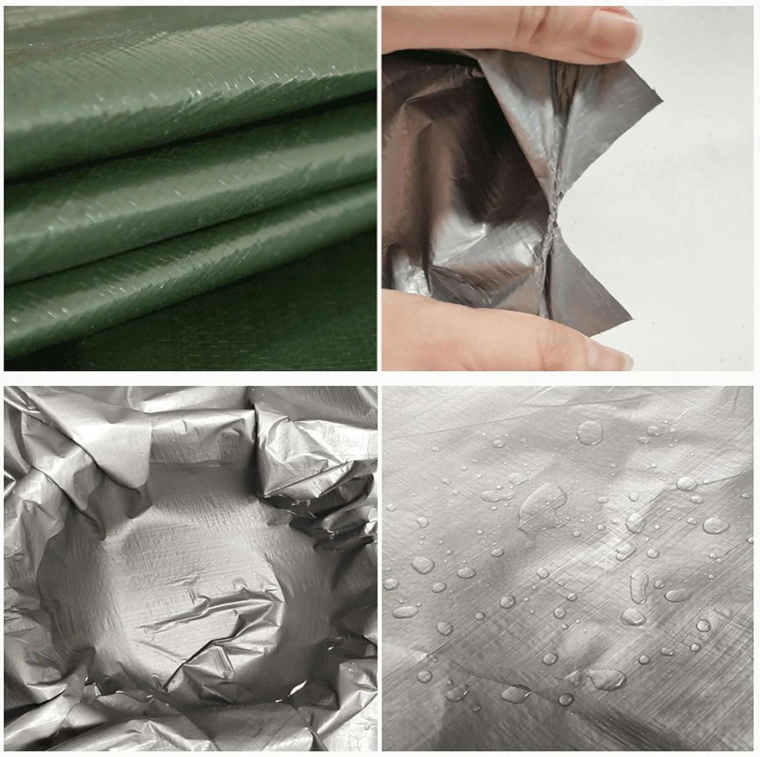 Tarps Outdoor 19.69x36.09ft, Waterproof Tarpaulin with Grommet, PE Plastic Tarps UV Resistant & Tear Resistant Reversible Coated Tarp Cover, for Garden Furniture/Camping/Wood/Pool