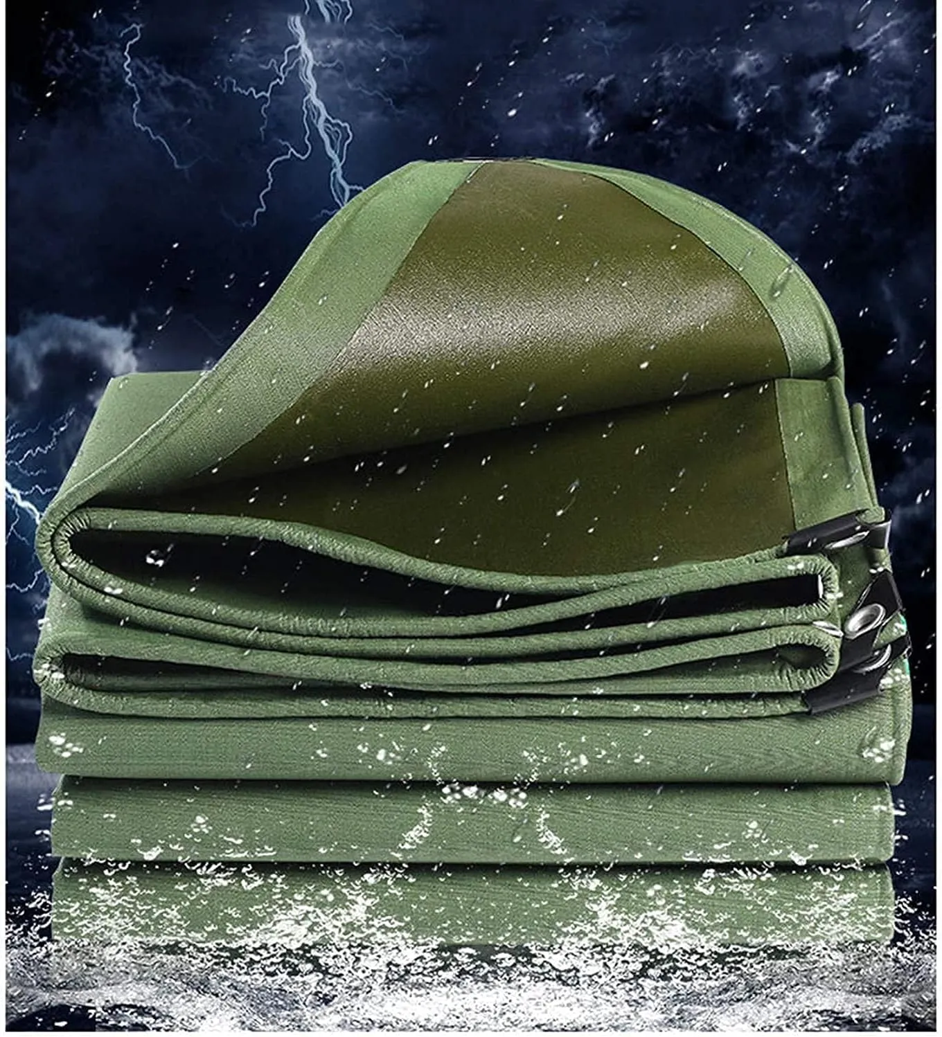 Tarps Waterproof, Rainproof Tarpaulin,Outdoor Heavy-Duty Water Resistant Canvas Tarps, UV-Resistant Tarp ，with Aluminum Grommets, Heavy-Duty Thick Material,10x15m