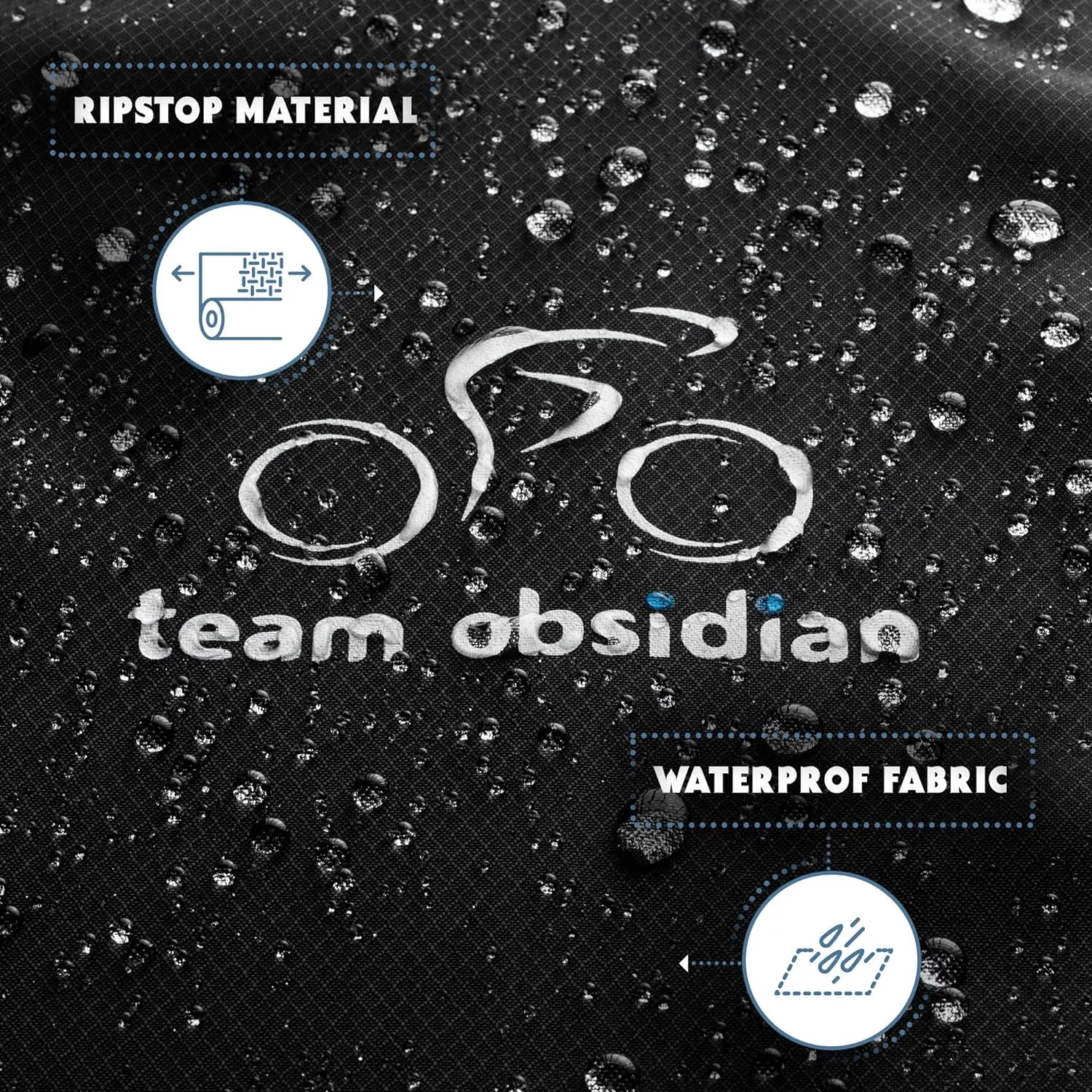 TeamObsidian Bike Cover - Outdoor Bike Storage, Bicycle Transportation or Travel Covers - Waterproof eBike Protection - For 1 to 3 Bikes - Heavy Duty Ripstop 300D Oxford Material