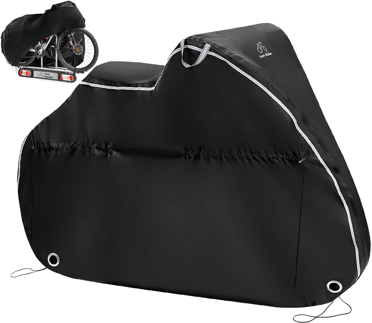 TeamObsidian Bike Cover - Outdoor Bike Storage, Bicycle Transportation or Travel Covers - Waterproof eBike Protection - For 1 to 3 Bikes - Heavy Duty Ripstop 600D Oxford Material