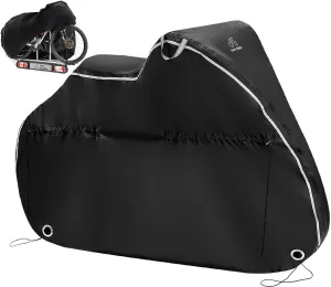 TeamObsidian Bike Cover - Outdoor Bike Storage, Bicycle Transportation or Travel Covers - Waterproof eBike Protection - For 1 to 3 Bikes - Heavy Duty Ripstop 600D Oxford Material