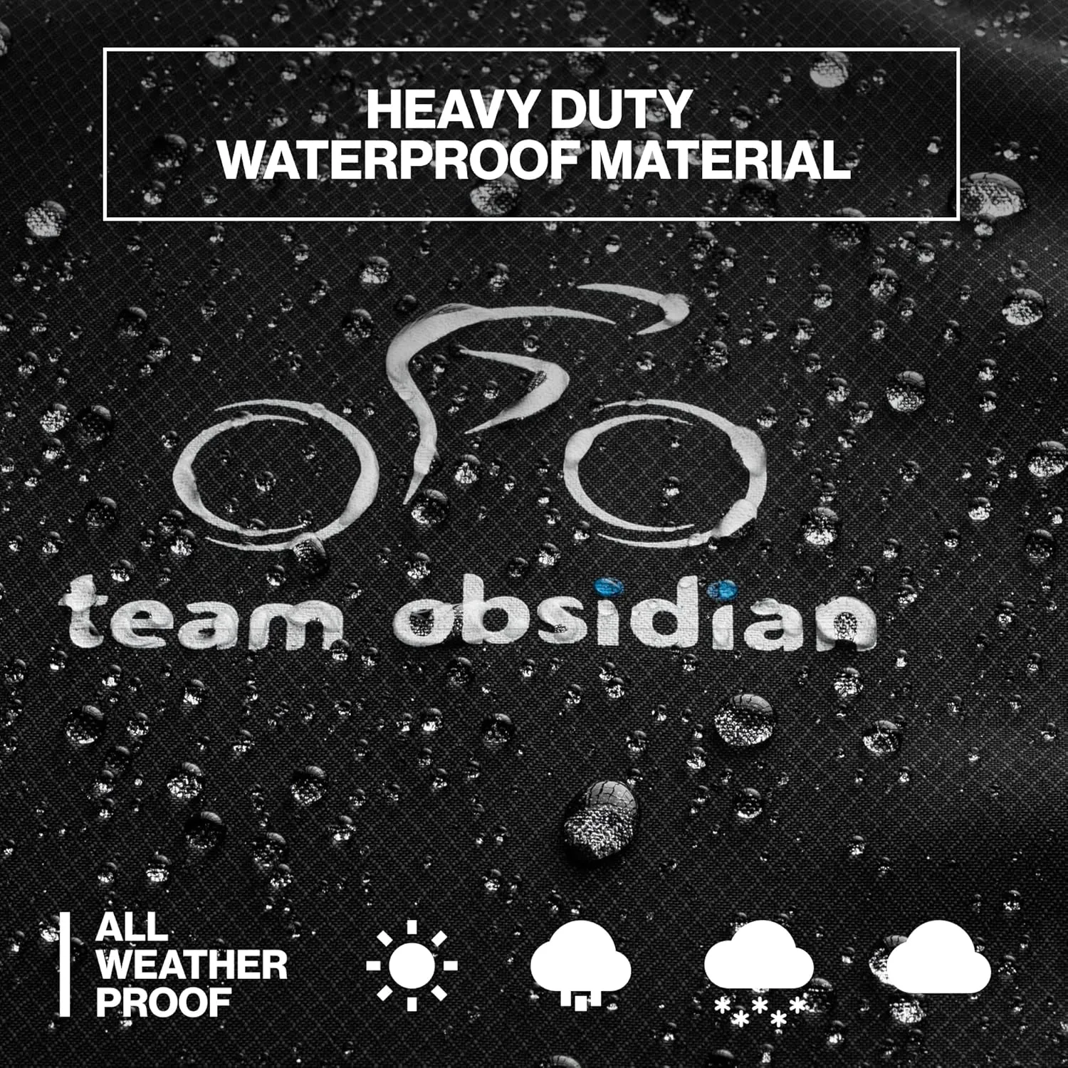 TeamObsidian Bike Cover - Waterproof Outdoor & Indoor Bicycle Storage For 1 to 3 Bikes - Heavy Duty Ripstop 210D Tent Material - Stationary Electric Bike Protection for All Seasons
