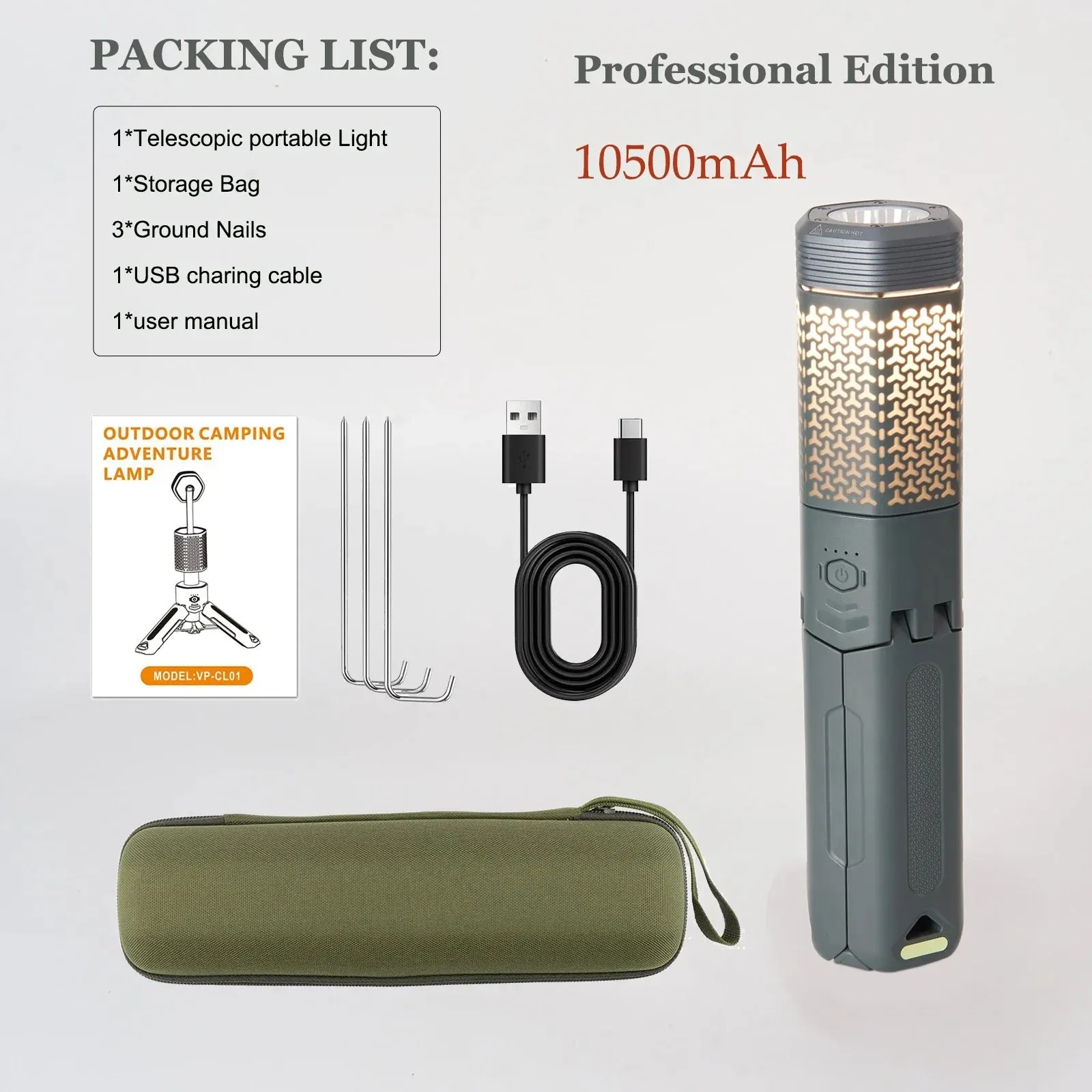 Telescopic and Collapsible Camping Light