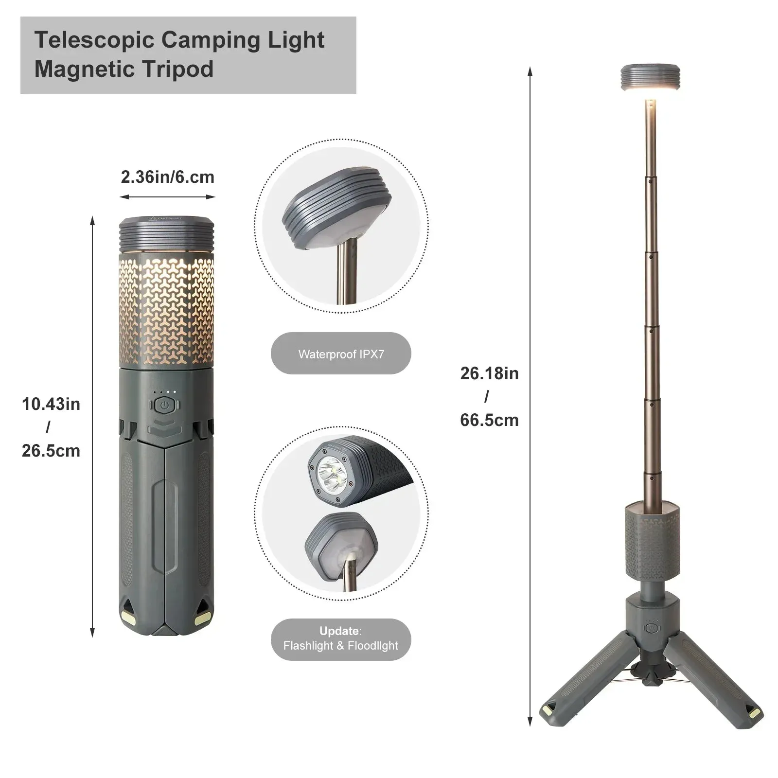 Telescopic and Collapsible Camping Light