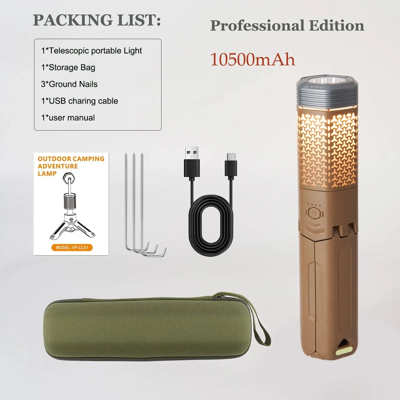 Telescopic and Collapsible Camping Light