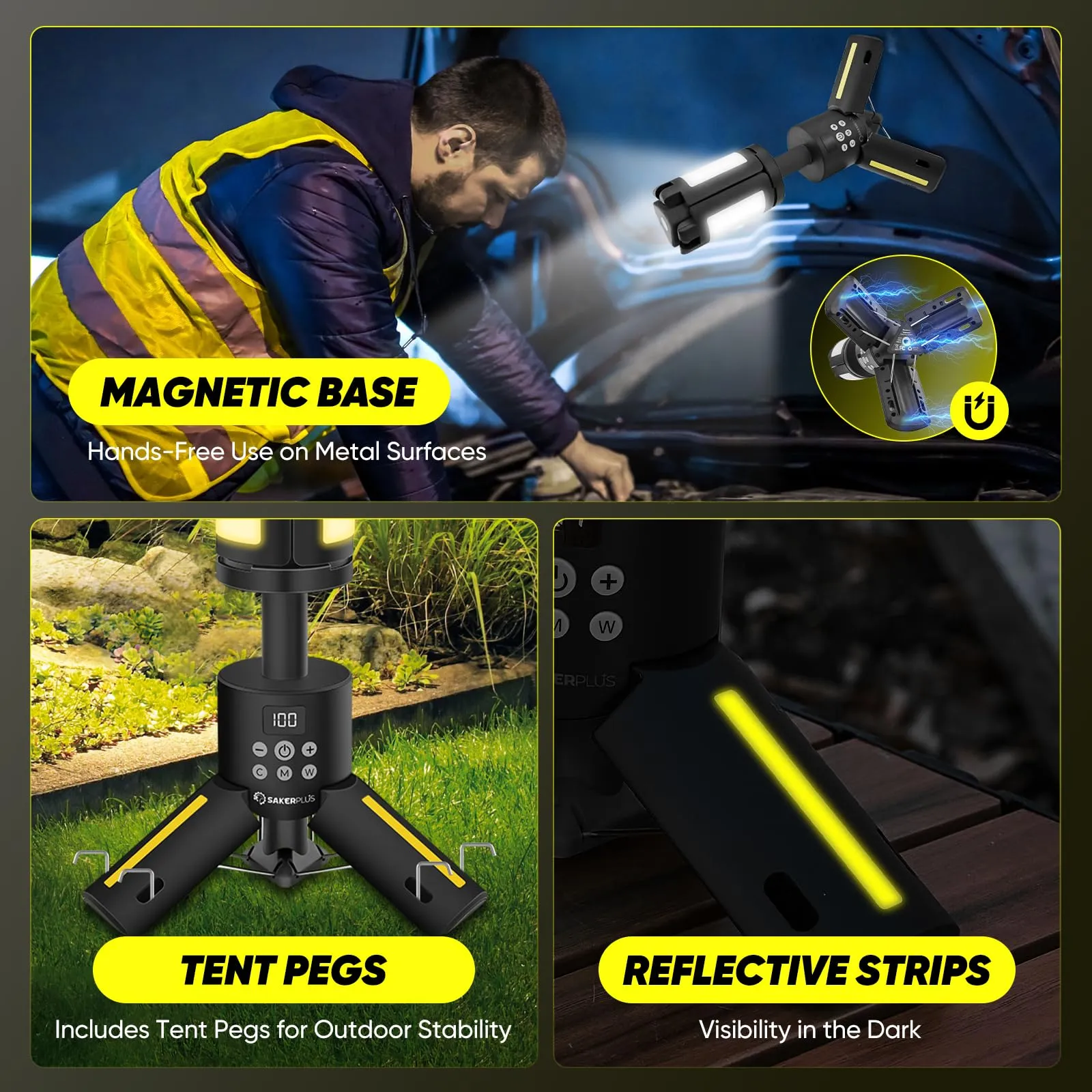Telescopic Camping Lights with Stand