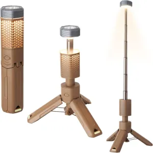Telescopic Camping Light,Telescoping Portable Light,Rechargeable 10500mAh Battery,Magnetic Outdoor Lantern,Flash Light&Road Lamp for Adventure,Hiking,Camping(Khaki)