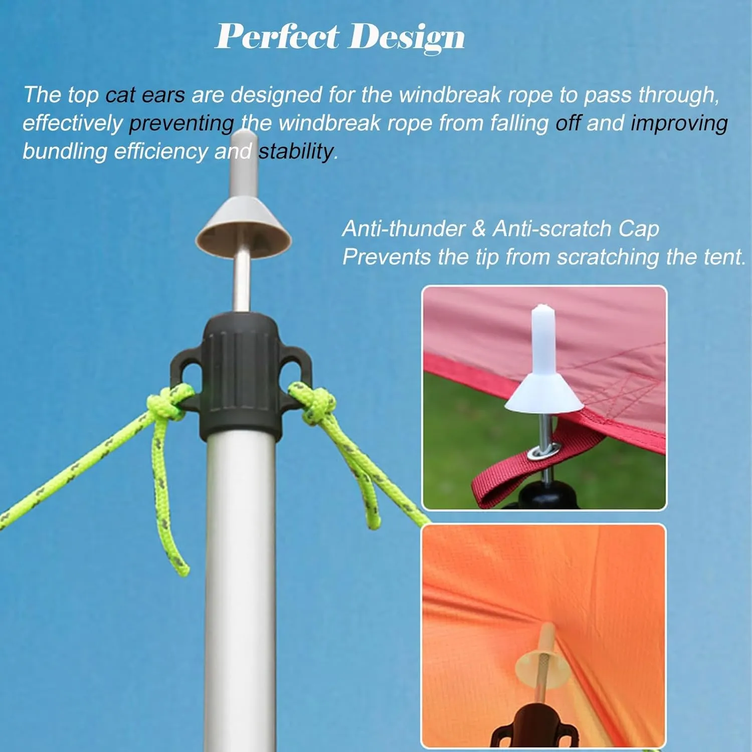 Telescoping Tent Pole Adjustable Hight, Lightweight Aluminum Alloy Tarp Pole Waterproof, Outdoor Portable Canopy Pole for Camping/Backpacking/Hiking(Red)