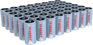 Tenergy C Size Battery 1.2V 5000mAh High Capacity NiMH Rechargeable Battery for LED Flashlights Kids Toy and More, 48 Pack