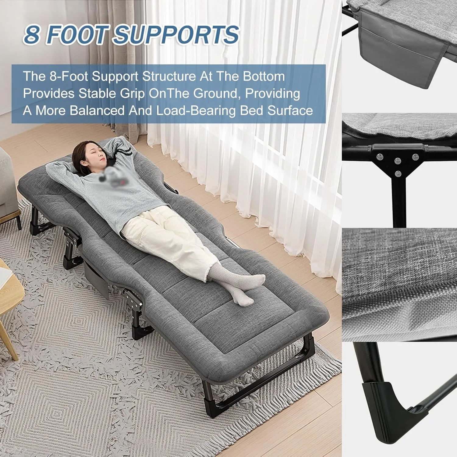Tent Camping Cot, Portable Folding Cot,27.5in Widened Bed Surface,with Cushion and Pillow,for Office Rest Or Outdoor Recreation