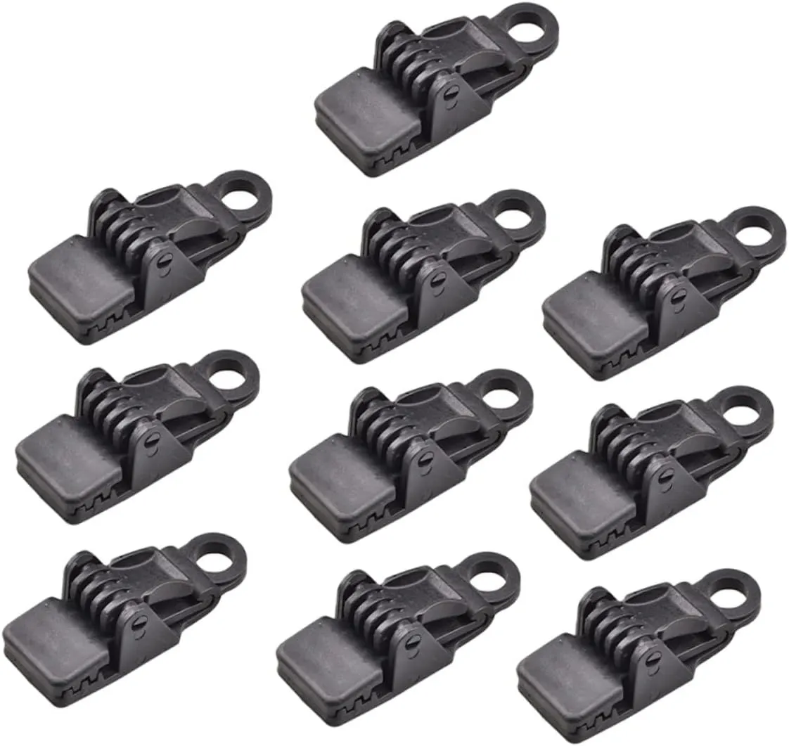 Tent Clamp Set of 10 Large Tarp Clips Windproof Tent Tarpaulin Clips for Outdoor Activities