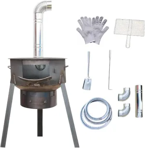 Tent Stove Wood Burning Stove, Portable Compact Stainless Steel Camping Cookware with Chimneys High Temperature Resistant,Steel,430 * 270 * 280mm
