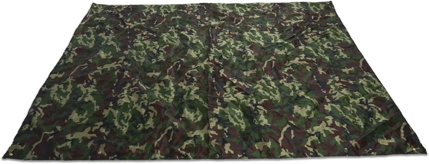 Tent Tarp, Camouflage Portable Lightweight Rainproof Mat Rain Tent Tarp Awning Shelter Defender for Outdoor Hiking Camping Traveling (2 * 2 Meters)