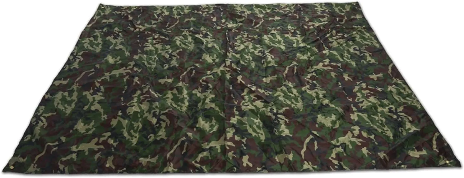 Tent Tarp, Camouflage Portable Lightweight Rainproof Mat Rain Tent Tarp Awning Shelter Defender for Outdoor Hiking Camping Traveling (3 * 2.9 Meters)
