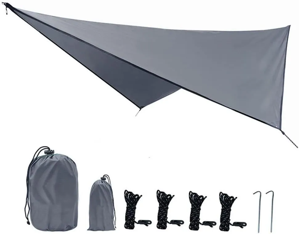 Tent Tarp Outdoor Waterproof Camping Tent Tarp Multi-Function Sunshade Hammock Rain Fly Sheet Tent Tarp (Color : E)