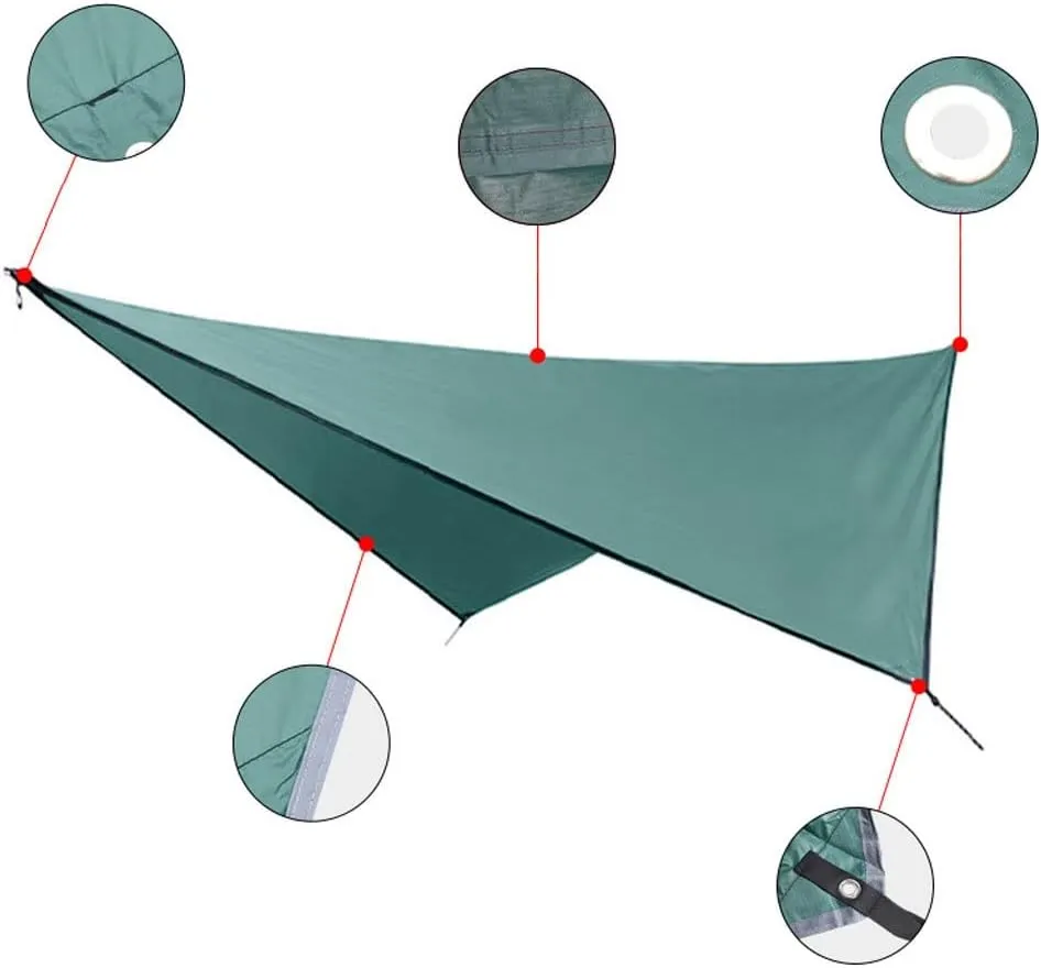 Tent Tarp Outdoor Waterproof Camping Tent Tarp Multi-Function Sunshade Hammock Rain Fly Sheet Tent Tarp (Color : E)