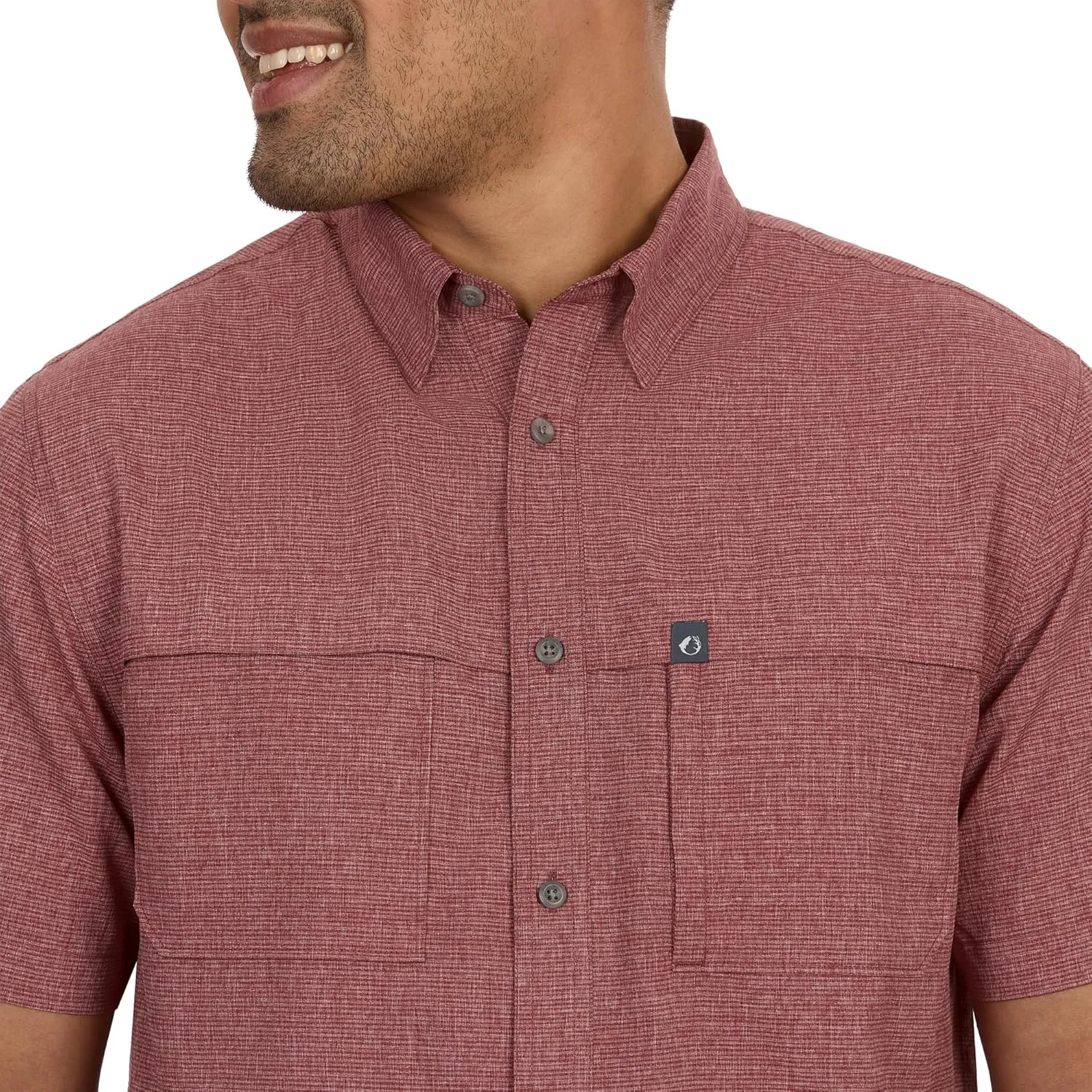 The American Outdoorsman Mens Gradient Stripe Short Sleeve Guide Shirt - Quick-Dry Sun Protection Fishing Shirt for Men