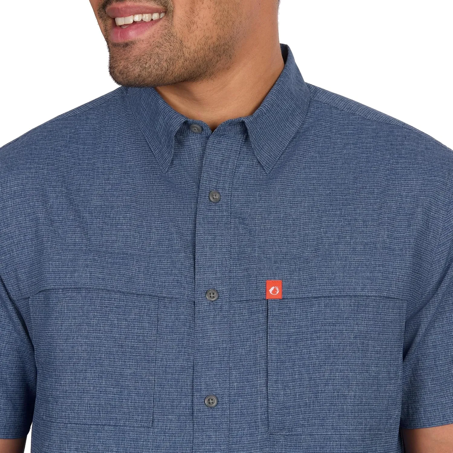 The American Outdoorsman Mens Gradient Stripe Short Sleeve Guide Shirt - Quick-Dry Sun Protection Fishing Shirt for Men