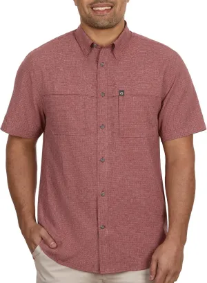 The American Outdoorsman Mens Gradient Stripe Short Sleeve Guide Shirt - Quick-Dry Sun Protection Fishing Shirt for Men