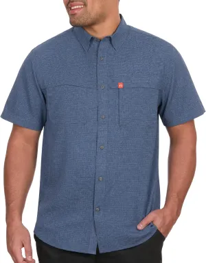 The American Outdoorsman Mens Gradient Stripe Short Sleeve Guide Shirt - Quick-Dry Sun Protection Fishing Shirt for Men