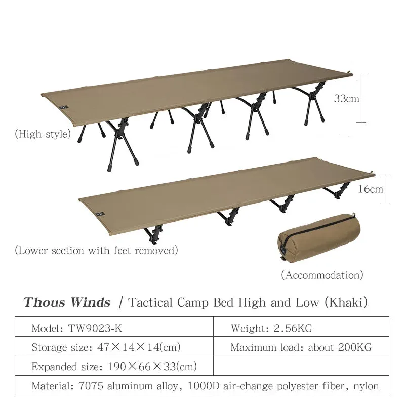 Thous Winds Portable Camping Cot - Lightweight Foldable Bed for Outdoor Camping, Hiking, and Travel