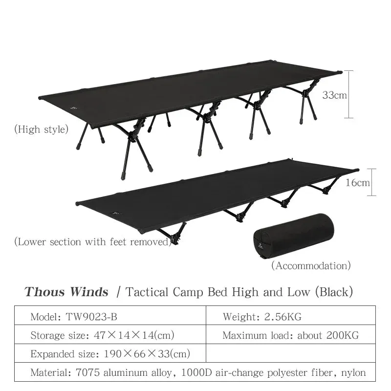 Thous Winds Portable Camping Cot - Lightweight Foldable Bed for Outdoor Camping, Hiking, and Travel