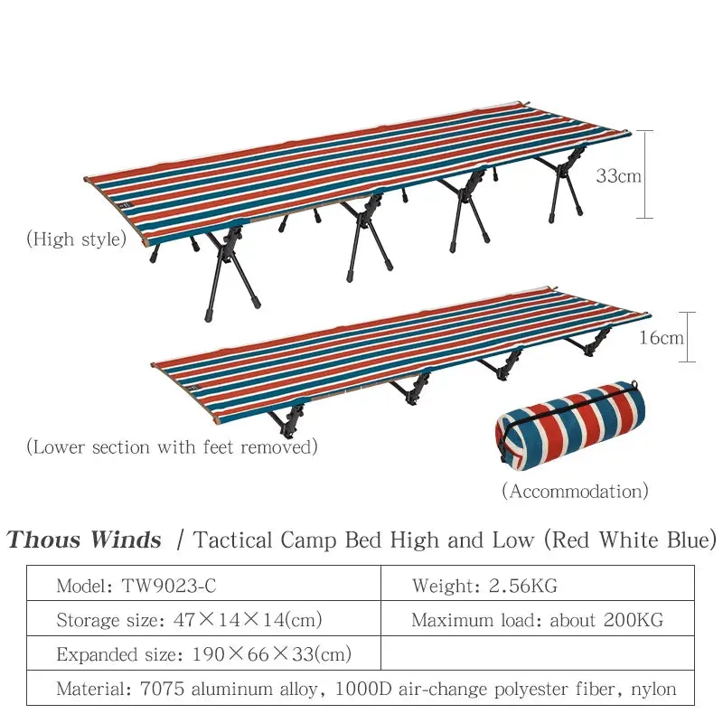 Thous Winds Portable Camping Cot - Lightweight Foldable Bed for Outdoor Camping, Hiking, and Travel