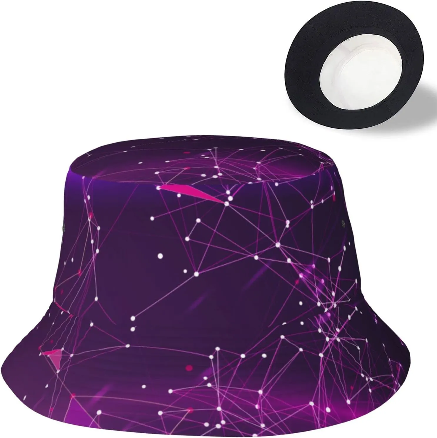Tie Dye Deep Purple Bucket Hats for Women Summer Sun Beach Travel Cap Unisex Men Bucket Hat