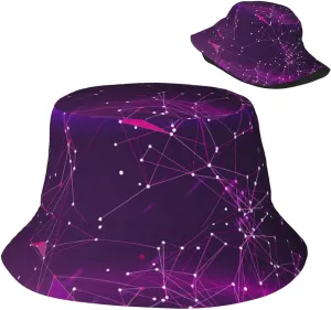 Tie Dye Deep Purple Bucket Hats for Women Summer Sun Beach Travel Cap Unisex Men Bucket Hat