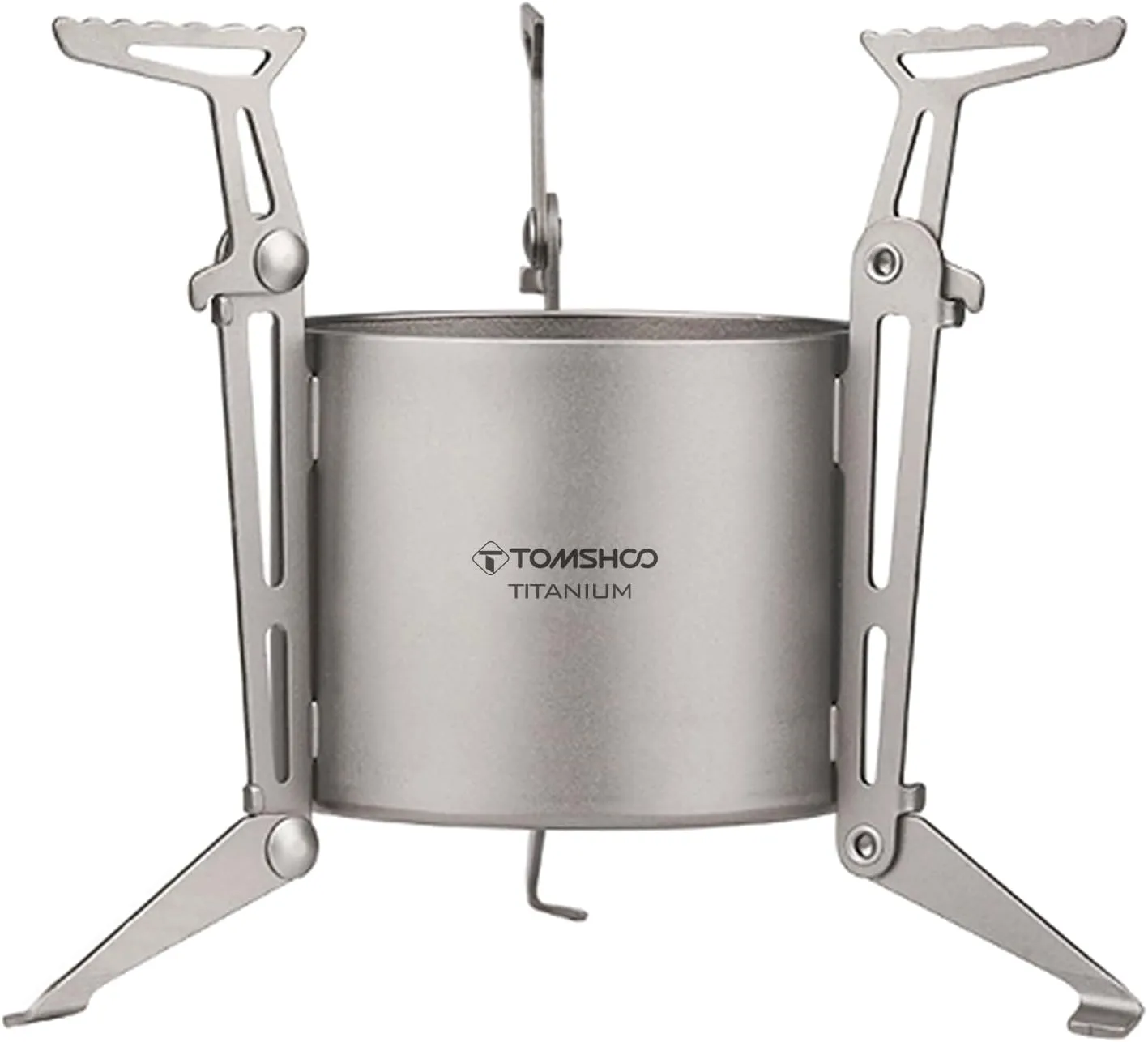 Titanium Stove with Foldable Legs and Pot Supports for Camping, Hiking, Backpacking, Outdoor Cooking
