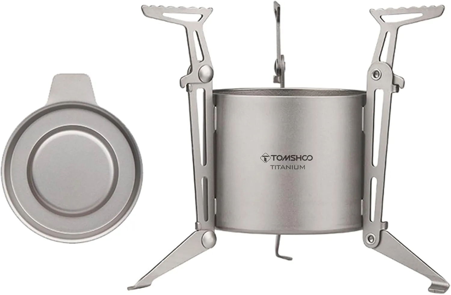 Titanium Stove with Lid Foldable Legs and Pot Supports for Camping Hiking Backpacking Outdoor Cooking Stove,stove with lid