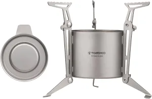 Titanium Stove with Lid Foldable Legs and Pot Supports for Camping Hiking Backpacking Outdoor Cooking Stove,stove with lid