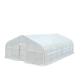 TMG-GH2030 20' x 30' Tunnel Greenhouse Grow Tent with Ripstop Leno Woven Clear Tarp Cover