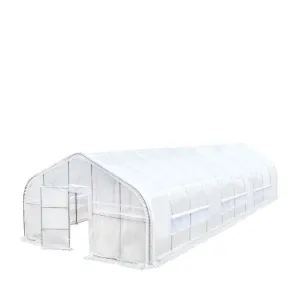 TMG-GH2050 20' x 50' Tunnel Greenhouse Grow Tent with Ripstop Leno Woven Clear Tarp Cover