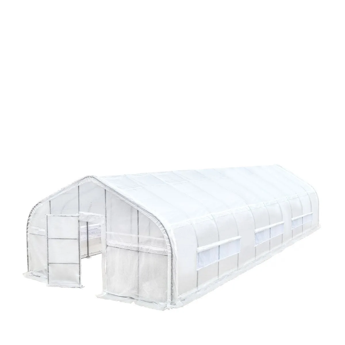TMG-GH2050 20' x 50' Tunnel Greenhouse Grow Tent with Ripstop Leno Woven Clear Tarp Cover