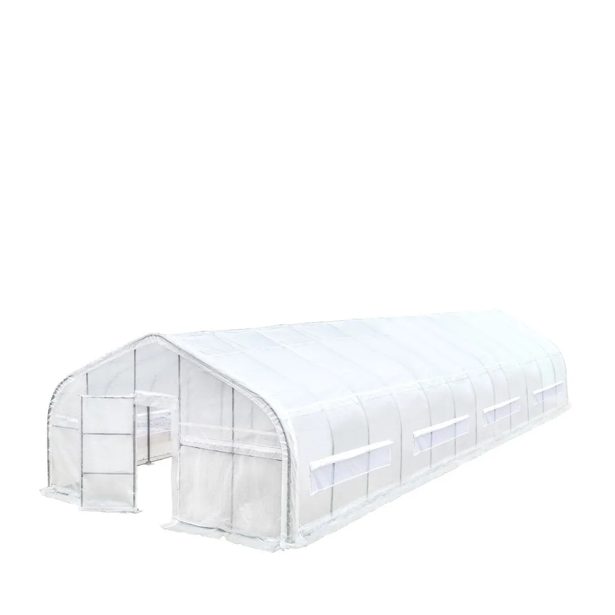 TMG-GH2060 20' x 60' Tunnel Greenhouse Grow Tent with Ripstop Leno Woven Clear Tarp Cover